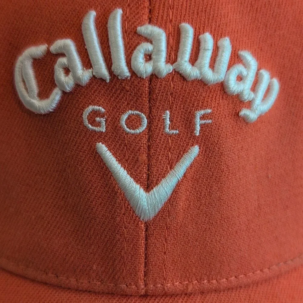 Callaway Orange Adjustable Golf Hat Cap Embroidered Logo Solid Unisex